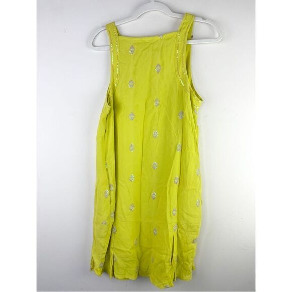 Anthropologie LEIFNOTES Flapper Ponderosa Dress Sequins Yellow Tank Sleeveless 4 - Picture 9 of 14